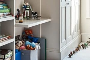 Bespoke children's room storage with toys