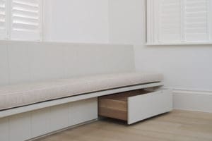 Bespoke bench with built in drawers