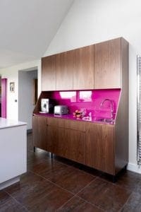 Beverage center with painted worktop and splashback
