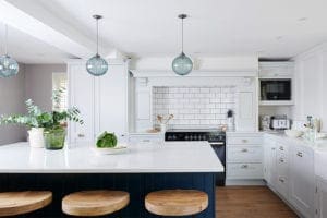 Farrow and Ball hand-painted kitchen with shaker doors