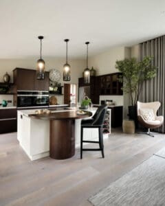 Modern kitchen with bespoke dining area